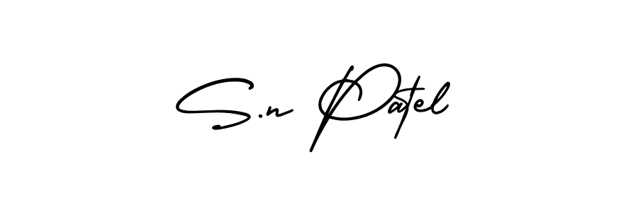 Design your own signature with our free online signature maker. With this signature software, you can create a handwritten (AmerikaSignatureDemo-Regular) signature for name S.n Patel. S.n Patel signature style 3 images and pictures png