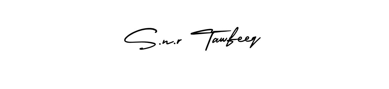 Design your own signature with our free online signature maker. With this signature software, you can create a handwritten (AmerikaSignatureDemo-Regular) signature for name S.n.r Tawfeeq. S.n.r Tawfeeq signature style 3 images and pictures png
