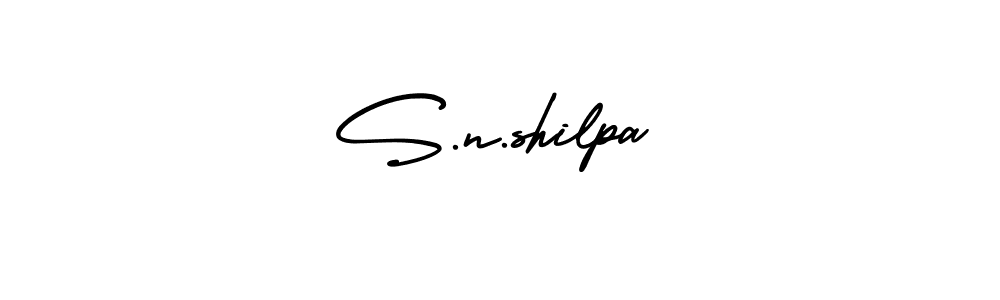 Design your own signature with our free online signature maker. With this signature software, you can create a handwritten (AmerikaSignatureDemo-Regular) signature for name S.n.shilpa. S.n.shilpa signature style 3 images and pictures png