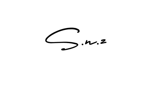 S.n.z stylish signature style. Best Handwritten Sign (AmerikaSignatureDemo-Regular) for my name. Handwritten Signature Collection Ideas for my name S.n.z. S.n.z signature style 3 images and pictures png