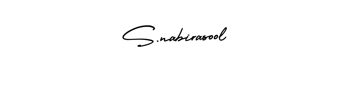 Also You can easily find your signature by using the search form. We will create S.nabirasool name handwritten signature images for you free of cost using AmerikaSignatureDemo-Regular sign style. S.nabirasool signature style 3 images and pictures png