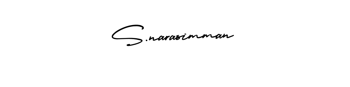 S.narasimman stylish signature style. Best Handwritten Sign (AmerikaSignatureDemo-Regular) for my name. Handwritten Signature Collection Ideas for my name S.narasimman. S.narasimman signature style 3 images and pictures png