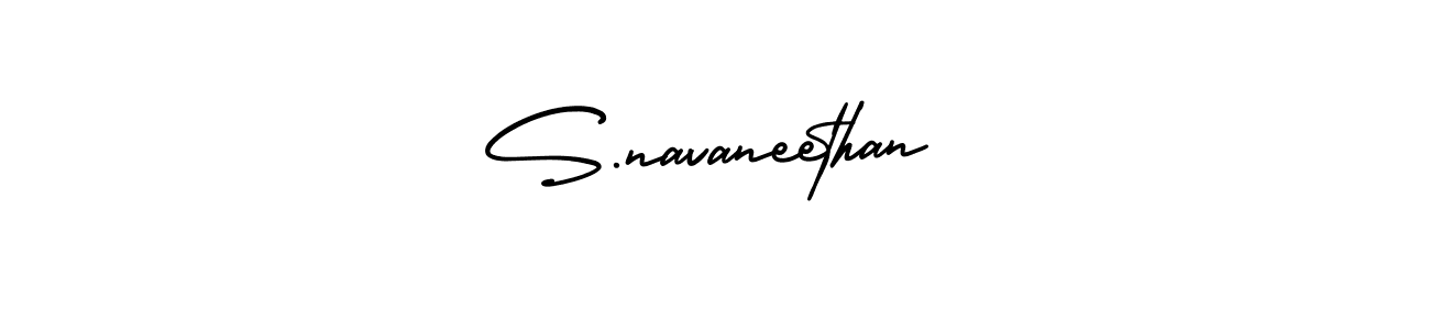 Make a beautiful signature design for name S.navaneethan. With this signature (AmerikaSignatureDemo-Regular) style, you can create a handwritten signature for free. S.navaneethan signature style 3 images and pictures png