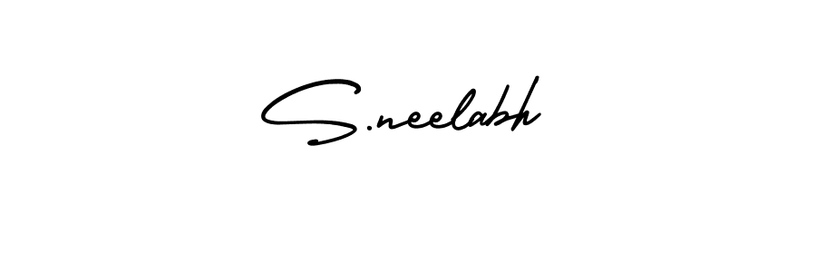 You should practise on your own different ways (AmerikaSignatureDemo-Regular) to write your name (S.neelabh) in signature. don't let someone else do it for you. S.neelabh signature style 3 images and pictures png