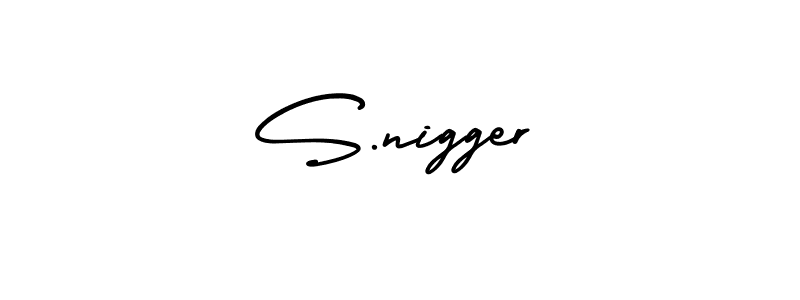 S.nigger stylish signature style. Best Handwritten Sign (AmerikaSignatureDemo-Regular) for my name. Handwritten Signature Collection Ideas for my name S.nigger. S.nigger signature style 3 images and pictures png