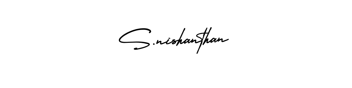 AmerikaSignatureDemo-Regular is a professional signature style that is perfect for those who want to add a touch of class to their signature. It is also a great choice for those who want to make their signature more unique. Get S.nishanthan name to fancy signature for free. S.nishanthan signature style 3 images and pictures png