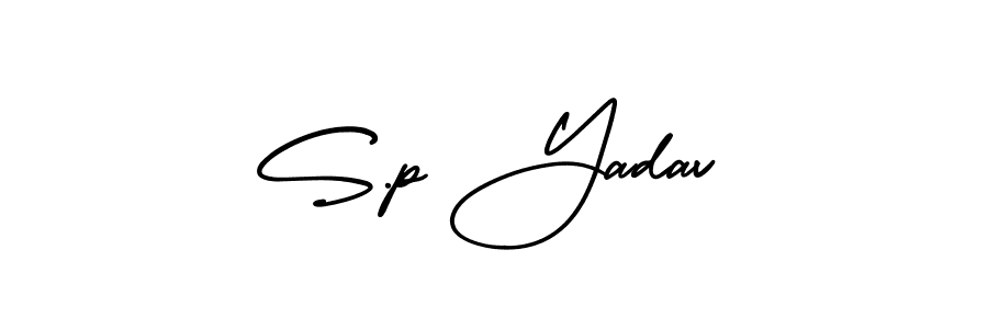 Use a signature maker to create a handwritten signature online. With this signature software, you can design (AmerikaSignatureDemo-Regular) your own signature for name S.p Yadav. S.p Yadav signature style 3 images and pictures png