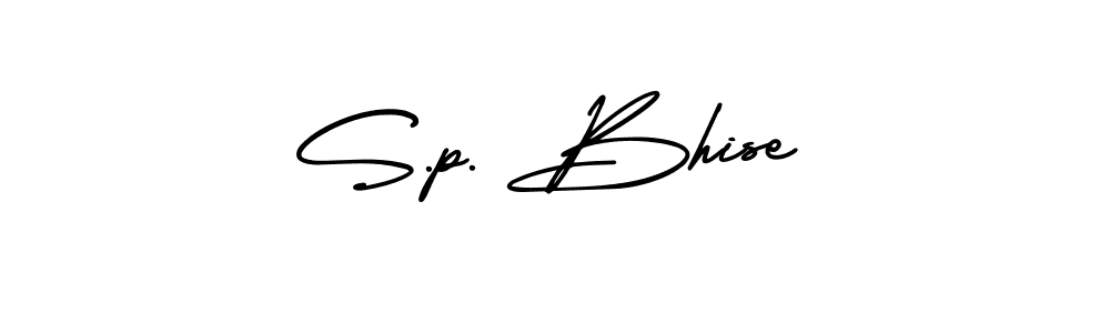 Use a signature maker to create a handwritten signature online. With this signature software, you can design (AmerikaSignatureDemo-Regular) your own signature for name S.p. Bhise. S.p. Bhise signature style 3 images and pictures png