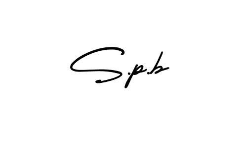 Create a beautiful signature design for name S.p.b. With this signature (AmerikaSignatureDemo-Regular) fonts, you can make a handwritten signature for free. S.p.b signature style 3 images and pictures png