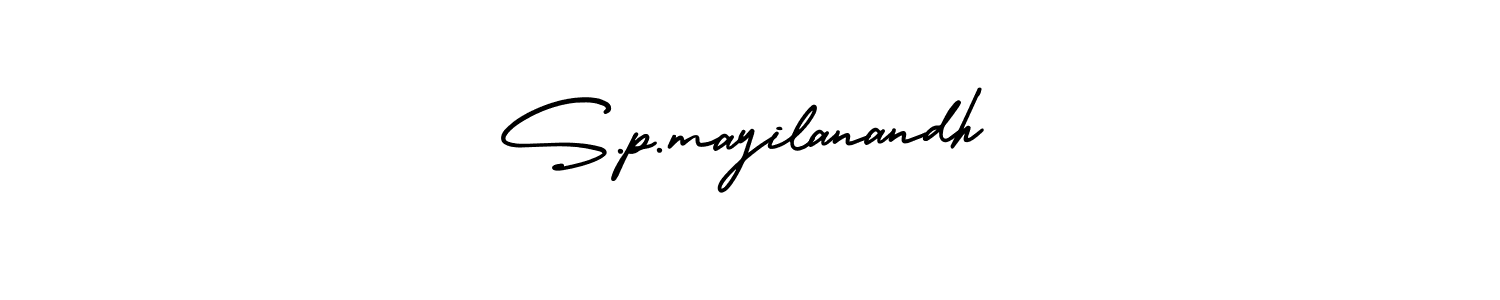 Also You can easily find your signature by using the search form. We will create S.p.mayilanandh name handwritten signature images for you free of cost using AmerikaSignatureDemo-Regular sign style. S.p.mayilanandh signature style 3 images and pictures png