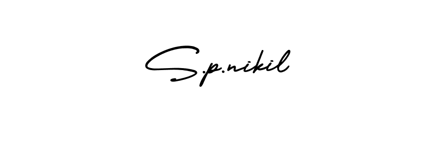 It looks lik you need a new signature style for name S.p.nikil. Design unique handwritten (AmerikaSignatureDemo-Regular) signature with our free signature maker in just a few clicks. S.p.nikil signature style 3 images and pictures png