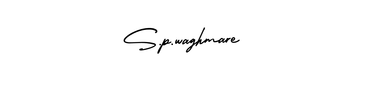 Design your own signature with our free online signature maker. With this signature software, you can create a handwritten (AmerikaSignatureDemo-Regular) signature for name S.p.waghmare. S.p.waghmare signature style 3 images and pictures png