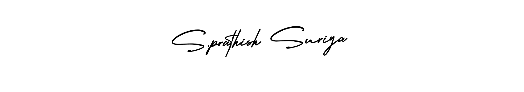 Also we have S.prathish Suriya name is the best signature style. Create professional handwritten signature collection using AmerikaSignatureDemo-Regular autograph style. S.prathish Suriya signature style 3 images and pictures png