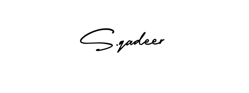 This is the best signature style for the S.qadeer name. Also you like these signature font (AmerikaSignatureDemo-Regular). Mix name signature. S.qadeer signature style 3 images and pictures png