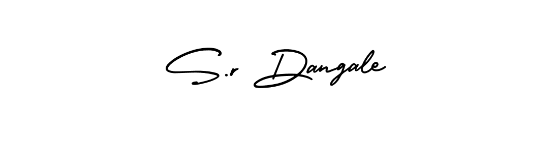 S.r Dangale stylish signature style. Best Handwritten Sign (AmerikaSignatureDemo-Regular) for my name. Handwritten Signature Collection Ideas for my name S.r Dangale. S.r Dangale signature style 3 images and pictures png