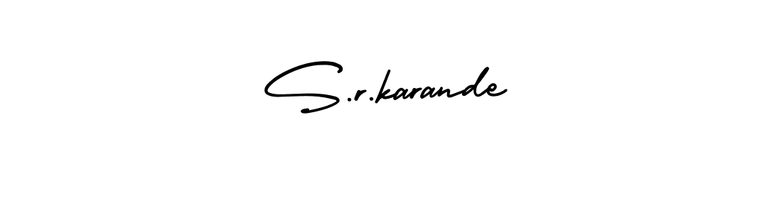 How to Draw S.r.karande signature style? AmerikaSignatureDemo-Regular is a latest design signature styles for name S.r.karande. S.r.karande signature style 3 images and pictures png