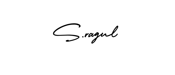 You should practise on your own different ways (AmerikaSignatureDemo-Regular) to write your name (S.ragul) in signature. don't let someone else do it for you. S.ragul signature style 3 images and pictures png