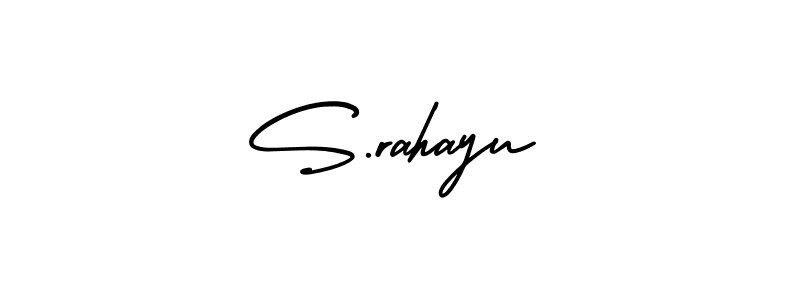 You should practise on your own different ways (AmerikaSignatureDemo-Regular) to write your name (S.rahayu) in signature. don't let someone else do it for you. S.rahayu signature style 3 images and pictures png