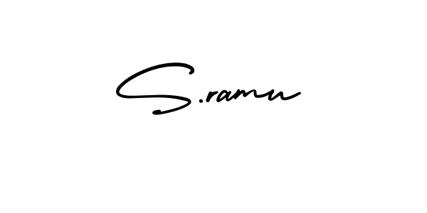 How to make S.ramu name signature. Use AmerikaSignatureDemo-Regular style for creating short signs online. This is the latest handwritten sign. S.ramu signature style 3 images and pictures png