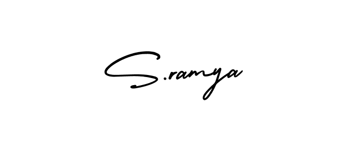 The best way (AmerikaSignatureDemo-Regular) to make a short signature is to pick only two or three words in your name. The name S.ramya include a total of six letters. For converting this name. S.ramya signature style 3 images and pictures png