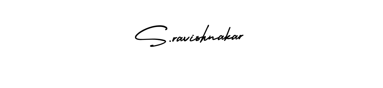 How to make S.ravishnakar name signature. Use AmerikaSignatureDemo-Regular style for creating short signs online. This is the latest handwritten sign. S.ravishnakar signature style 3 images and pictures png