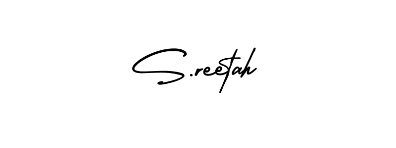Design your own signature with our free online signature maker. With this signature software, you can create a handwritten (AmerikaSignatureDemo-Regular) signature for name S.reetah. S.reetah signature style 3 images and pictures png