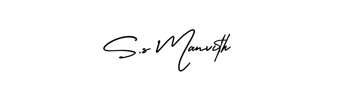 if you are searching for the best signature style for your name S.s Manvith. so please give up your signature search. here we have designed multiple signature styles  using AmerikaSignatureDemo-Regular. S.s Manvith signature style 3 images and pictures png