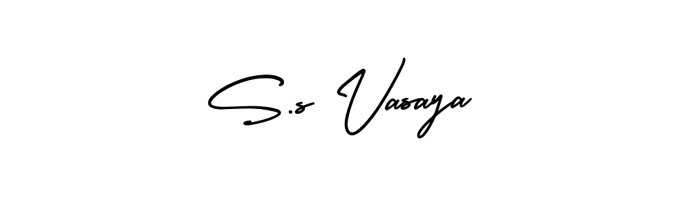 How to make S.s Vasaya name signature. Use AmerikaSignatureDemo-Regular style for creating short signs online. This is the latest handwritten sign. S.s Vasaya signature style 3 images and pictures png