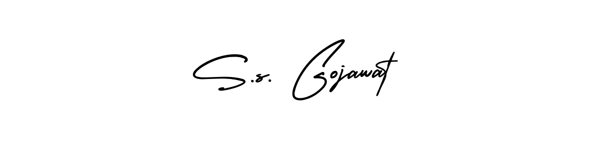 if you are searching for the best signature style for your name S.s. Gojawat. so please give up your signature search. here we have designed multiple signature styles  using AmerikaSignatureDemo-Regular. S.s. Gojawat signature style 3 images and pictures png