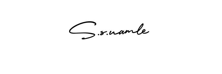 How to make S.s.uamle name signature. Use AmerikaSignatureDemo-Regular style for creating short signs online. This is the latest handwritten sign. S.s.uamle signature style 3 images and pictures png