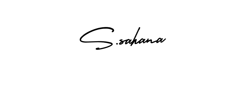 if you are searching for the best signature style for your name S.sahana. so please give up your signature search. here we have designed multiple signature styles  using AmerikaSignatureDemo-Regular. S.sahana signature style 3 images and pictures png