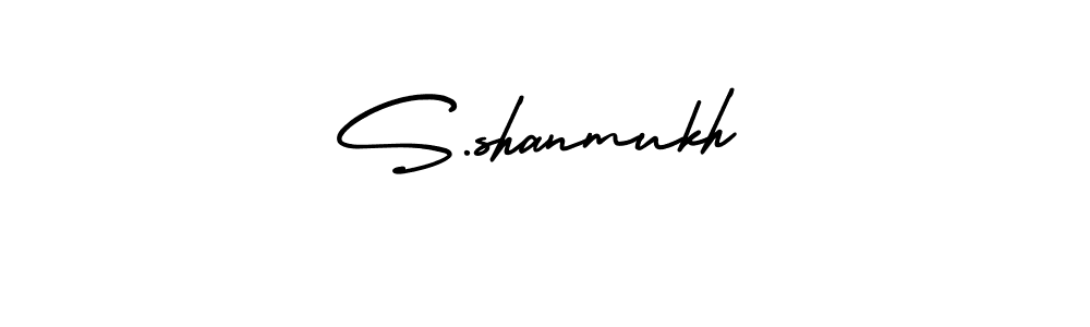 How to make S.shanmukh name signature. Use AmerikaSignatureDemo-Regular style for creating short signs online. This is the latest handwritten sign. S.shanmukh signature style 3 images and pictures png