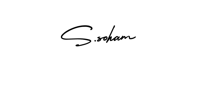 Also You can easily find your signature by using the search form. We will create S.soham name handwritten signature images for you free of cost using AmerikaSignatureDemo-Regular sign style. S.soham signature style 3 images and pictures png