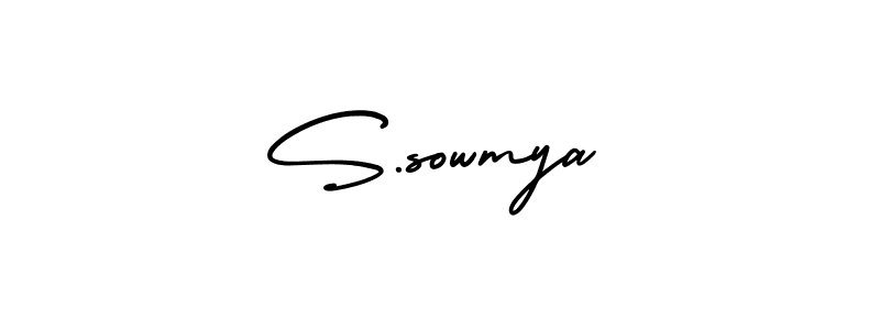if you are searching for the best signature style for your name S.sowmya. so please give up your signature search. here we have designed multiple signature styles  using AmerikaSignatureDemo-Regular. S.sowmya signature style 3 images and pictures png
