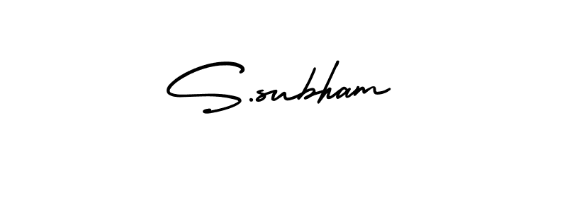 Make a beautiful signature design for name S.subham. With this signature (AmerikaSignatureDemo-Regular) style, you can create a handwritten signature for free. S.subham signature style 3 images and pictures png