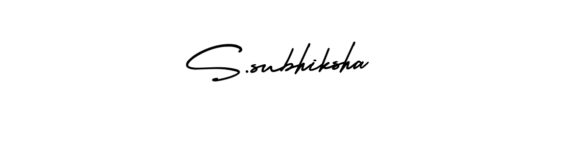 This is the best signature style for the S.subhiksha name. Also you like these signature font (AmerikaSignatureDemo-Regular). Mix name signature. S.subhiksha signature style 3 images and pictures png