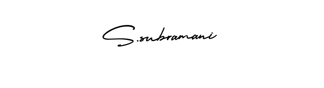 Make a beautiful signature design for name S.subramani. With this signature (AmerikaSignatureDemo-Regular) style, you can create a handwritten signature for free. S.subramani signature style 3 images and pictures png