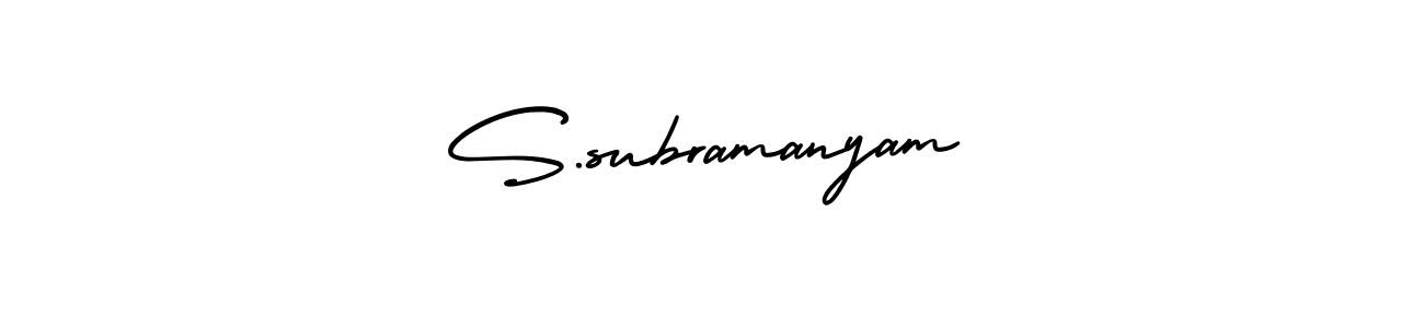 Design your own signature with our free online signature maker. With this signature software, you can create a handwritten (AmerikaSignatureDemo-Regular) signature for name S.subramanyam. S.subramanyam signature style 3 images and pictures png