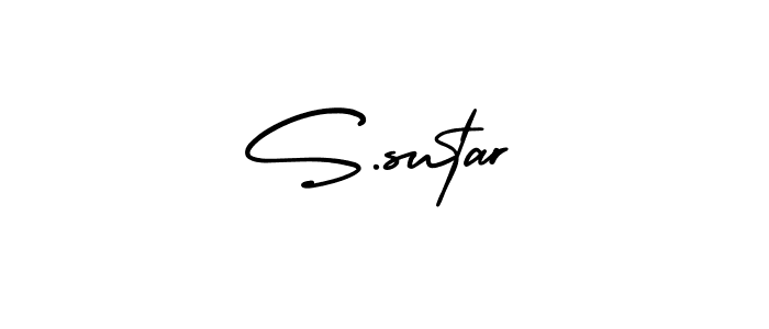 You should practise on your own different ways (AmerikaSignatureDemo-Regular) to write your name (S.sutar) in signature. don't let someone else do it for you. S.sutar signature style 3 images and pictures png