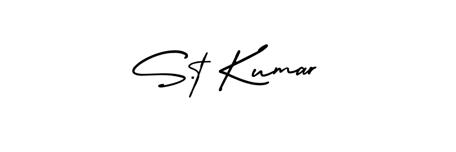 How to make S.t Kumar name signature. Use AmerikaSignatureDemo-Regular style for creating short signs online. This is the latest handwritten sign. S.t Kumar signature style 3 images and pictures png