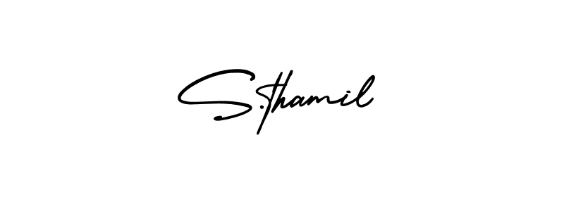 S.thamil stylish signature style. Best Handwritten Sign (AmerikaSignatureDemo-Regular) for my name. Handwritten Signature Collection Ideas for my name S.thamil. S.thamil signature style 3 images and pictures png