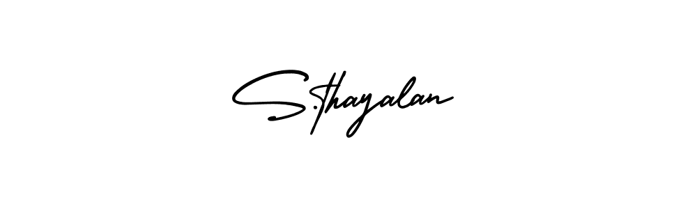 The best way (AmerikaSignatureDemo-Regular) to make a short signature is to pick only two or three words in your name. The name S.thayalan include a total of six letters. For converting this name. S.thayalan signature style 3 images and pictures png