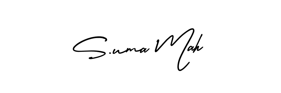 AmerikaSignatureDemo-Regular is a professional signature style that is perfect for those who want to add a touch of class to their signature. It is also a great choice for those who want to make their signature more unique. Get S.uma Mah name to fancy signature for free. S.uma Mah signature style 3 images and pictures png