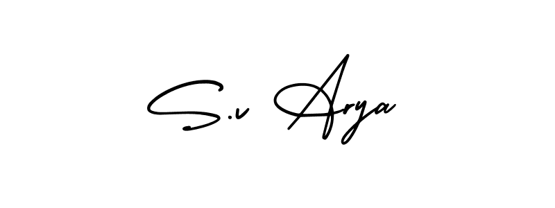 Make a beautiful signature design for name S.v Arya. Use this online signature maker to create a handwritten signature for free. S.v Arya signature style 3 images and pictures png