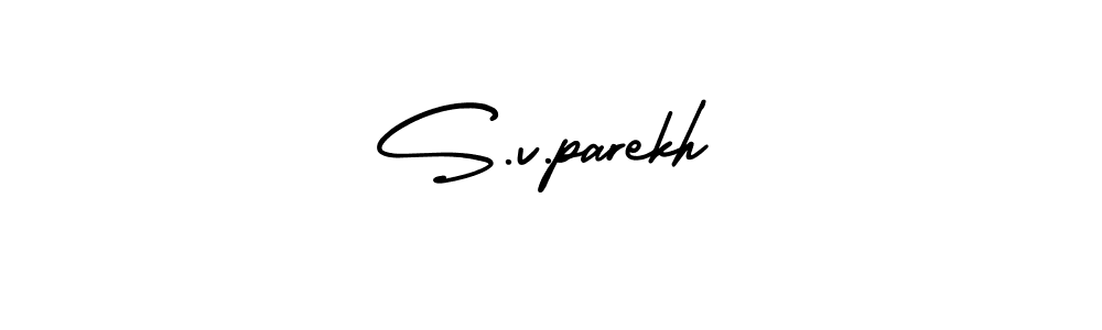 Create a beautiful signature design for name S.v.parekh. With this signature (AmerikaSignatureDemo-Regular) fonts, you can make a handwritten signature for free. S.v.parekh signature style 3 images and pictures png