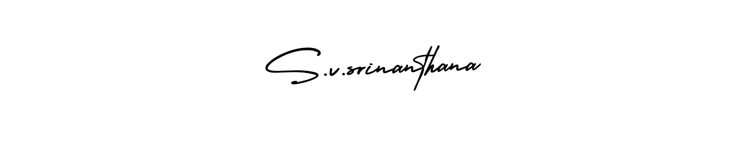 Create a beautiful signature design for name S.v.srinanthana. With this signature (AmerikaSignatureDemo-Regular) fonts, you can make a handwritten signature for free. S.v.srinanthana signature style 3 images and pictures png