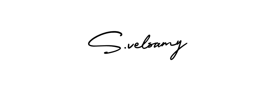 S.velsamy stylish signature style. Best Handwritten Sign (AmerikaSignatureDemo-Regular) for my name. Handwritten Signature Collection Ideas for my name S.velsamy. S.velsamy signature style 3 images and pictures png