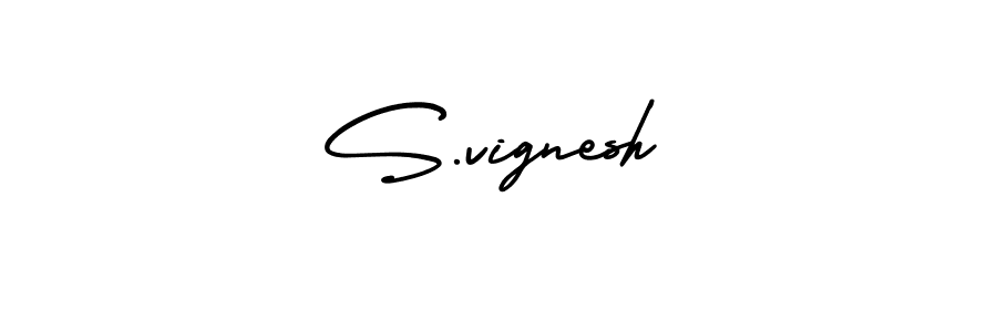 Make a beautiful signature design for name S.vignesh. With this signature (AmerikaSignatureDemo-Regular) style, you can create a handwritten signature for free. S.vignesh signature style 3 images and pictures png