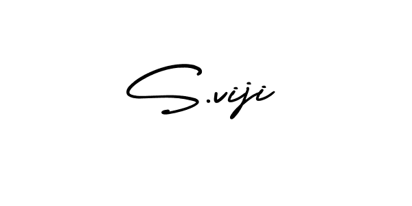 The best way (AmerikaSignatureDemo-Regular) to make a short signature is to pick only two or three words in your name. The name S.viji include a total of six letters. For converting this name. S.viji signature style 3 images and pictures png