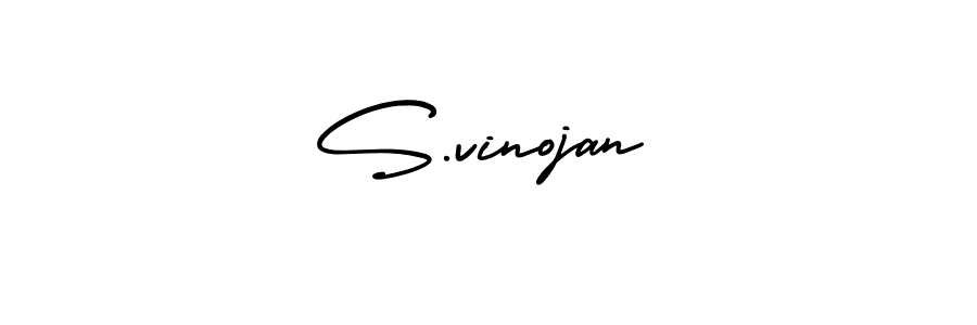 Use a signature maker to create a handwritten signature online. With this signature software, you can design (AmerikaSignatureDemo-Regular) your own signature for name S.vinojan. S.vinojan signature style 3 images and pictures png